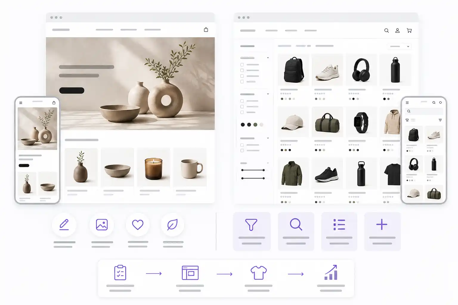 Shopify collection and product page layout example