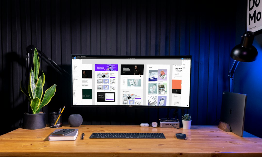Modern creative workspace for web design and development